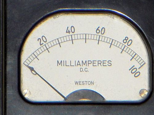 Vintage Weston Electric Instrument Corporation Model 301 Milliamperes DC gauge