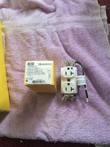 1 Hubbell HBL8300Sgwa  white hospital grade duplex receptacles 20 amp
