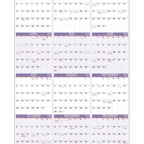 At A Glance Yearly Wall Calendar 2015 Easy Planning Time Holidays Office/Home