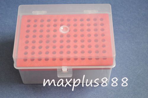 Red 200?l Microliter Pipettor Tips Rack Holder Box Case 96 Holes for Lab new