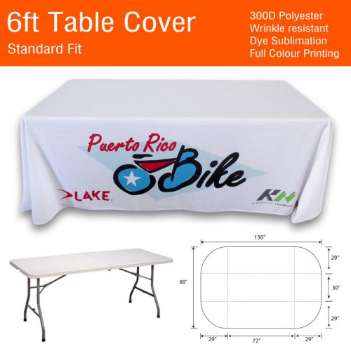 6ft Custom Printed Tablecloth For Trade Show / Market Stall 130&#034;x88&#034; Table throw