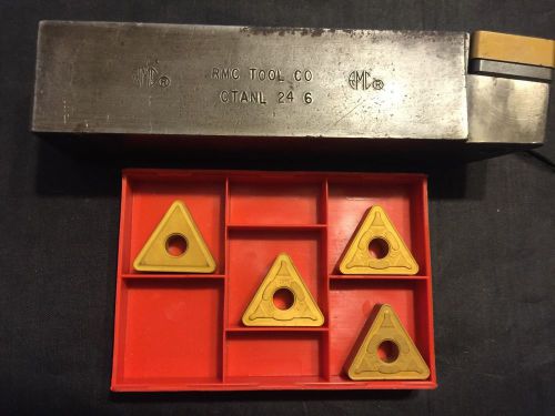 RMC Tool Co. CTANL 24-6 Tool Holder w/ Box of Mixed TNMG 666 Carbide Inserts