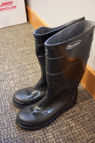 16 in Black PVC Boots, Steel Toe Size 13