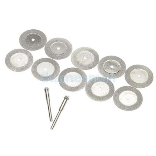 10pcs 16mm diamond coating cut off disc wheel rotary tool w/ two mandrel arbor for sale