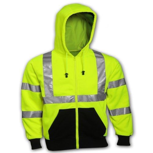 TINGLEY Tingley Rubber S78122 Class 3 Hooded Sweatshirt with Zipper, Large, Lime