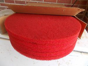 20&#034; NEW RED   FLOOR PADS  Case of 5 pads Brillo x 2 boxes - total of 10 pads