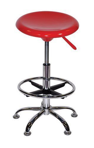 Drafting Stool Adjustable Height Lab Stool in Red