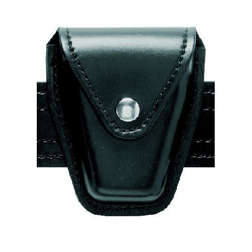 Safariland 190-2-9 black hi-gloss chrome snap top flap chain handcuff pouch for sale