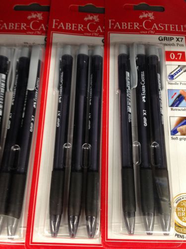 Faber Castell Grip X7 Black ink 0.7 mm tip 9 pens set super smooth gel pen