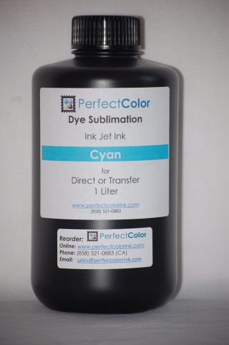 Cyan - Perfect Color Dye Sub (Dye Sublimation) 1 Liter Ink Bottle, WF Epson DX