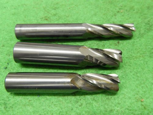 3 SGS Solid Carbide End Mills Re Sharpened