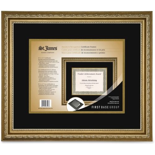 First base awards &amp; certificate frame. florentine gold double mat 83908 for sale
