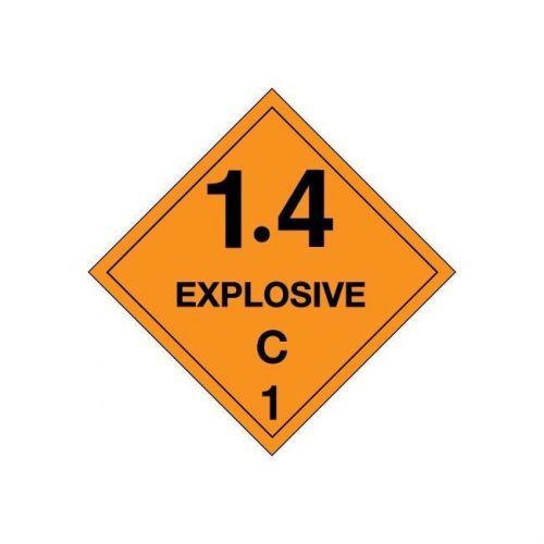 Explosive 1.4C1, Sticker 4&#034; x 4&#034;, (15 PK)