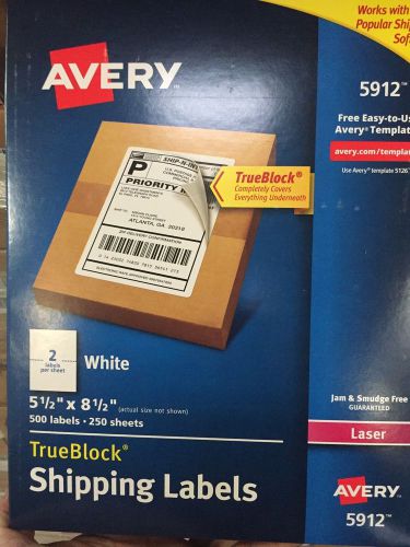 Avery 5912 Internet Shipping Labels - 5.5x 8.5 - 2 Boxes Of 500 Labels.