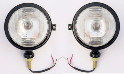 2x Ford Tractors Head Light Lamp (LH + RH) - 12 V Black with bulbs