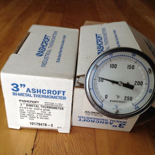 2-- 3&#034; Ashcroft Bi-Metal Thermometers