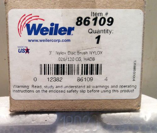 NEW 3&#034; WEILER NYLOX DISC BRUSH 86109 MADE IN USA ~ N.O.S