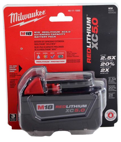Milwaukee 48-11-1850 M18TM REDLITHIUMTM XC5.0 Extended Capacity Battery