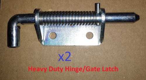 2 Pc Lot-Zinc Plated HEAVY DUTY Spring Hinge/Gate Latch 3 inch 6
