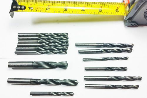 (Machinist Lot of 15) Assorted Sizes Garr Solid Carbide Drills *NR* B 851