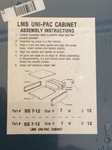LMB UNI-PAC Cabinet SS 7-12 Size H/ W7, D12