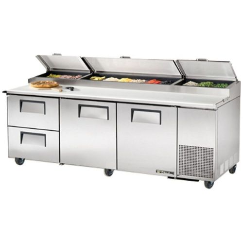 True TPP-93D-2 PIZZA Prep Table: Solid Drawered FOOD Prep Table 115V