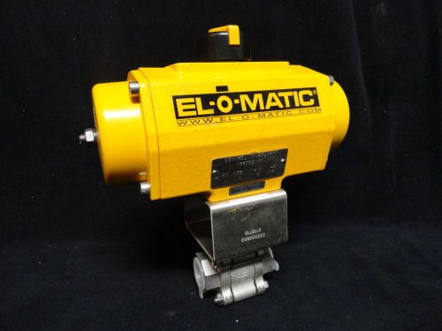 (new) * el-o-matic pneumatic actuator es0065 with habonim 3/4&#034;&#034; ss ball valve for sale
