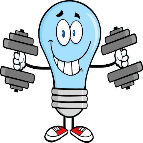 30 Custom Blue Light Bulb Workout Personalized Address Labels