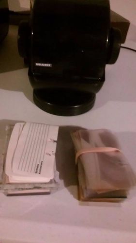 Vintage Rolodex R-48 Covered Card File with Index Tabs and Cards Black