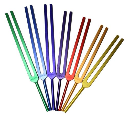 Chakra Colored Tuning Forks - Security Sexual Ego Love Trust Emotions