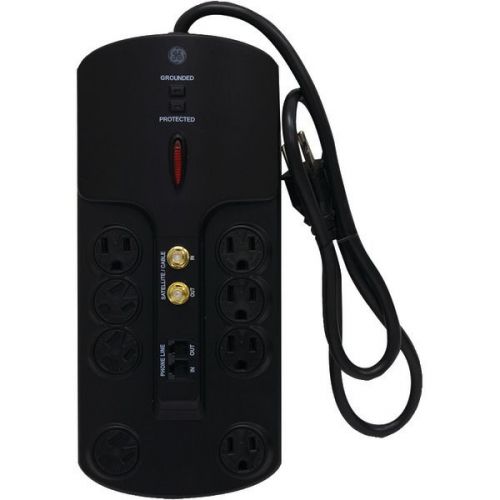 GE 14602 Surge Protector w/8 Outlets Black 4&#039; Cord