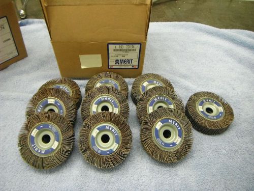 Merit Grind-O-Flex Flap wheels NIB box of 10 4&#034; x 1&#034; x 5/8&#034; arbor 40 grit