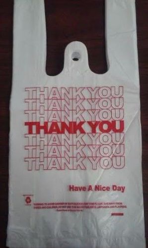 NEW 100 ct PLASTIC SHOPPING BAGS T-SHIRT TYPE, GROCERY WHITE SMALL SIZE BAGS.
