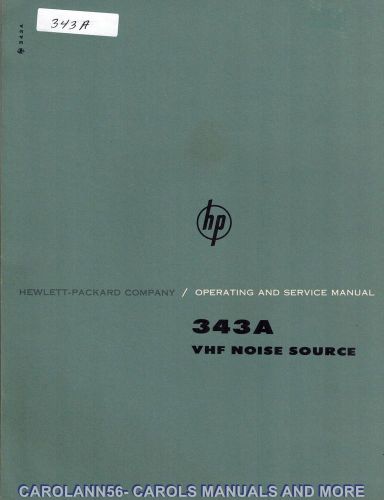 HP Manual 343A VHF NOISE SOURCE