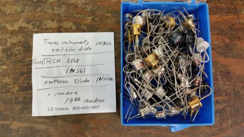 LOT OF TEXAS INSTRUMENTS RECTIFIER DIODE 1N540, GOLD RCA 3868, INS61, RATHEON