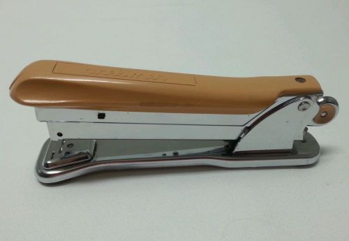 Vintage Ace Fastener Co Aceliner 502 Tan Beige Chrome Retro Desktop Stapler USA
