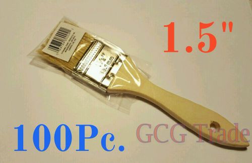 100 of 1.5 inch chip brushes brush 100% pure bristle adhesives paint touchups for sale