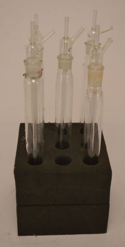 Lot of Five 5 Pyrex Normag Glass Lab Test Tubes Bioprocessing Vessel w/ Inserts