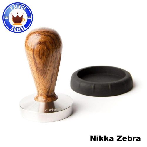 Cafelat nikka coffee tamper - 58mm flat / zebra wood with tamper seat for sale