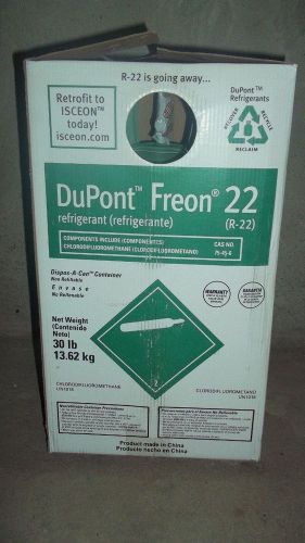 Dupont Freon Refrigerant R22 30 lb Full Tank  Sealed  Container