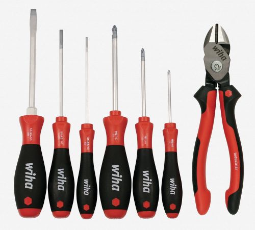 Wiha #30942 Industrial Grip BiCut Pliers/ Slotted and Phillips Screwdrivers 7 PC