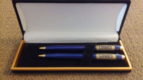 Collectible Lowe&#039;s Blue Pen &amp; Pencil Executive Set, New In Box, Advertised