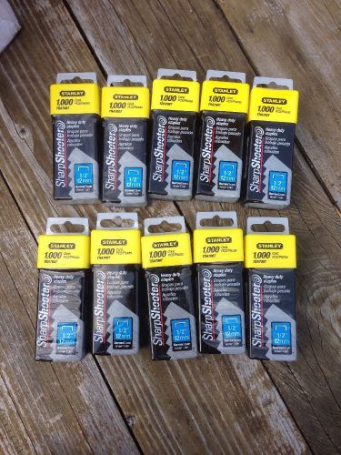 LOT OF 10 Stanley Sharpshooter TRA708T Heavy Duty Staples 1/2&#034; 12mm 1000 Count