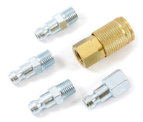Forney 75326 Air Fitting Plugs and Coupler Value Pack, Tru-Flate Style, 1/4-Inch