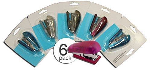 Wal Mini Magnetic Stapler with Standard Staples - Bulk - Wholesale Set of 6