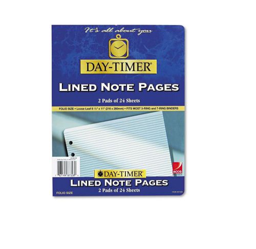 Day-Timer Lined Note Pads for Organizer 8-1/2 x 11 - 48 Sheets Pack New Item