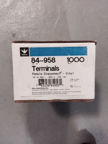 IDEAL VINYL INSULATED FEMALE DISCONNECT TERMINAL,#16 TO #14 AWG, QUANTITY 900