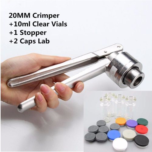 20mm manual crimper kd-fg hand sealing machine clear vials+1 stopper+2 caps lab for sale
