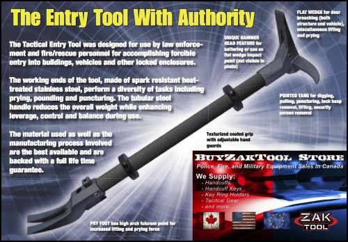 Zak tool zt41-30 tactical 30 inch 8.5lbs black halligan police swat entry tool for sale