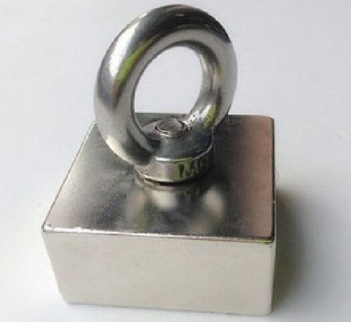 50x50x25mm N50 Large Square Block Neodymium Magnets Lifting 10mm hole With Hook